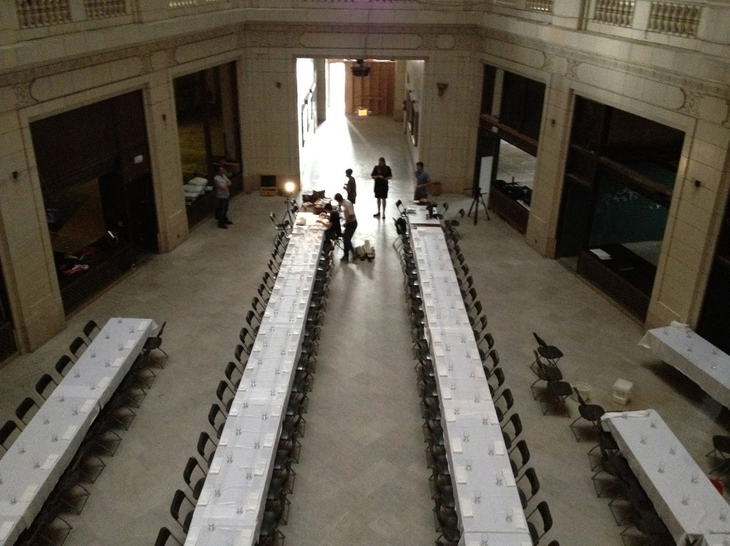 A 250 person Clandestine in the David Whitney Building to raise money for the Ruth Ellis Center. This is before the renovation when there was no running water or electricity. Reopening in 2014. Image courtesy of Phillip Cooley.